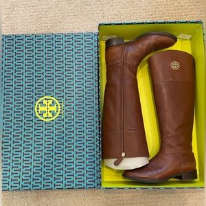 Tory Burch Brown Leather Knee High Boots